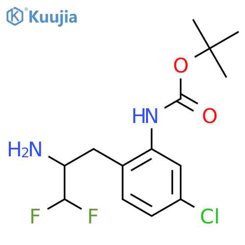 tert-butyl N-2-(2-amino-3,3-difluoropropyl)-5-chlorophenylcarbamate structure
