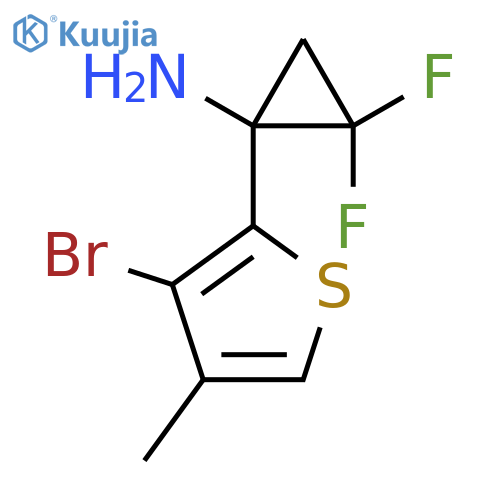 1-(3-bromo-4-methylthiophen-2-yl)-2,2-difluorocyclopropan-1-amine structure