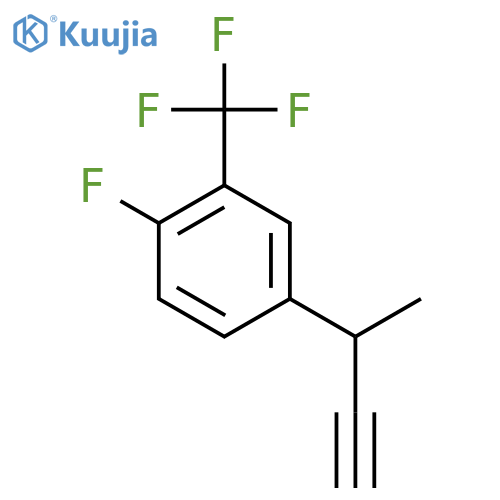 4-(but-3-yn-2-yl)-1-fluoro-2-(trifluoromethyl)benzene structure