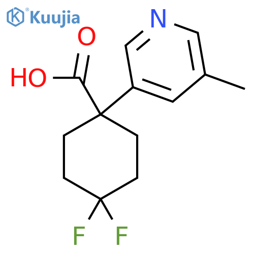 4,4-difluoro-1-(5-methylpyridin-3-yl)cyclohexane-1-carboxylic acid structure