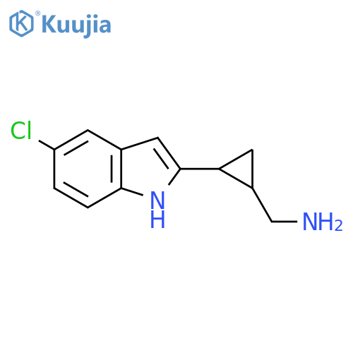 2-(5-chloro-1H-indol-2-yl)cyclopropylmethanamine structure