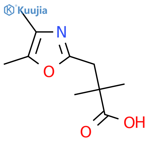 3-(dimethyl-1,3-oxazol-2-yl)-2,2-dimethylpropanoic acid structure