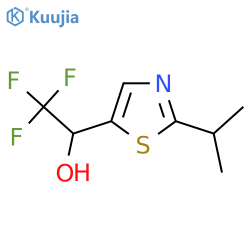 2,2,2-trifluoro-1-2-(propan-2-yl)-1,3-thiazol-5-ylethan-1-ol structure