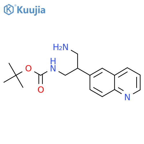 tert-butyl N-3-amino-2-(quinolin-6-yl)propylcarbamate structure