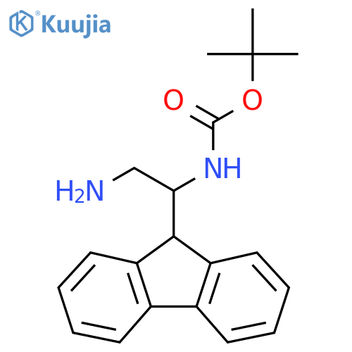 tert-butyl N-2-amino-1-(9H-fluoren-9-yl)ethylcarbamate structure