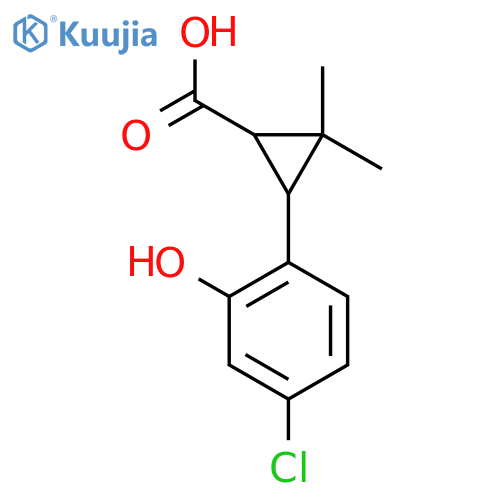 3-(4-chloro-2-hydroxyphenyl)-2,2-dimethylcyclopropane-1-carboxylic acid structure