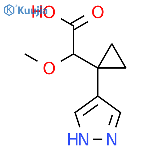 2-methoxy-2-[1-(1H-pyrazol-4-yl)cyclopropyl]acetic acid structure