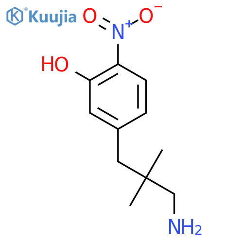 5-(3-amino-2,2-dimethylpropyl)-2-nitrophenol structure