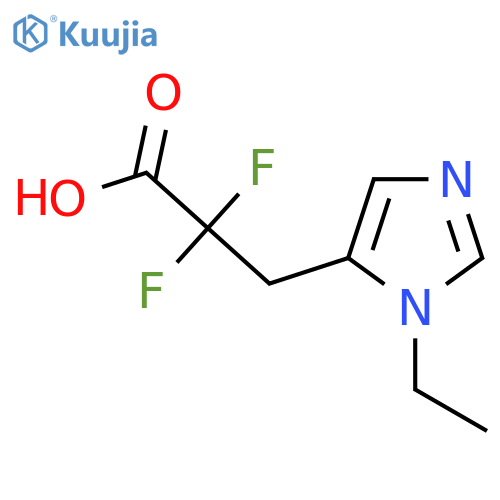 3-(1-ethyl-1H-imidazol-5-yl)-2,2-difluoropropanoic acid structure