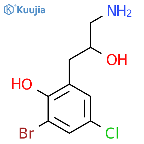 2-(3-amino-2-hydroxypropyl)-6-bromo-4-chlorophenol structure
