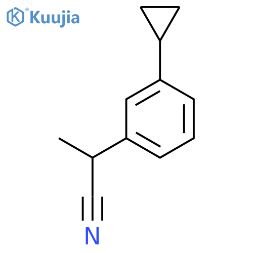 2-(3-cyclopropylphenyl)propanenitrile structure