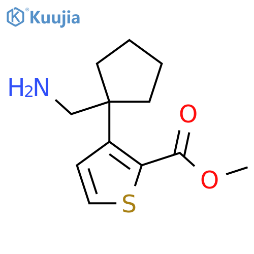 methyl 3-1-(aminomethyl)cyclopentylthiophene-2-carboxylate structure