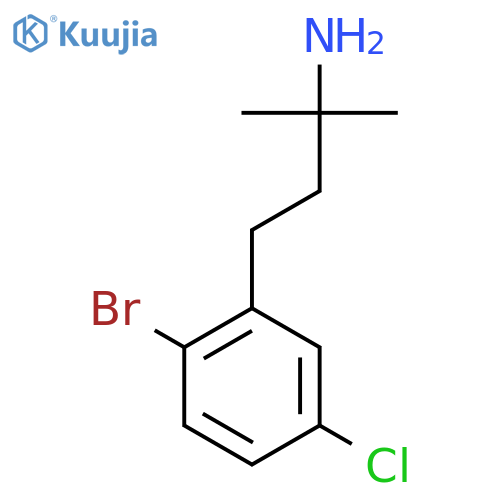 4-(2-Bromo-5-chlorophenyl)-2-methylbutan-2-amine structure