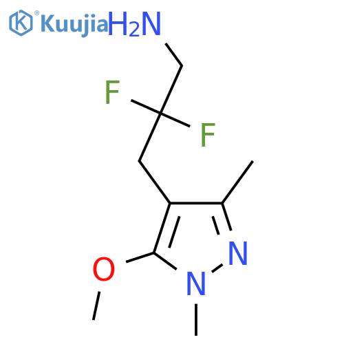 2,2-difluoro-3-(5-methoxy-1,3-dimethyl-1H-pyrazol-4-yl)propan-1-amine structure
