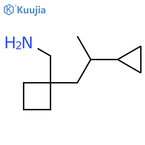 1-(2-cyclopropylpropyl)cyclobutylmethanamine structure