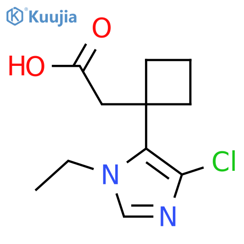 2-1-(4-chloro-1-ethyl-1H-imidazol-5-yl)cyclobutylacetic acid structure