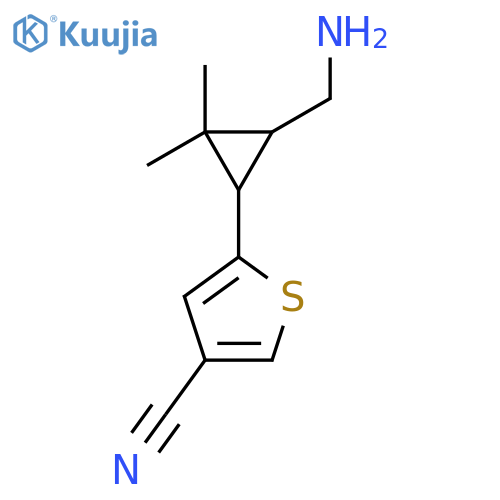5-3-(aminomethyl)-2,2-dimethylcyclopropylthiophene-3-carbonitrile structure