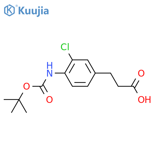 3-(4-{(tert-butoxy)carbonylamino}-3-chlorophenyl)propanoic acid structure