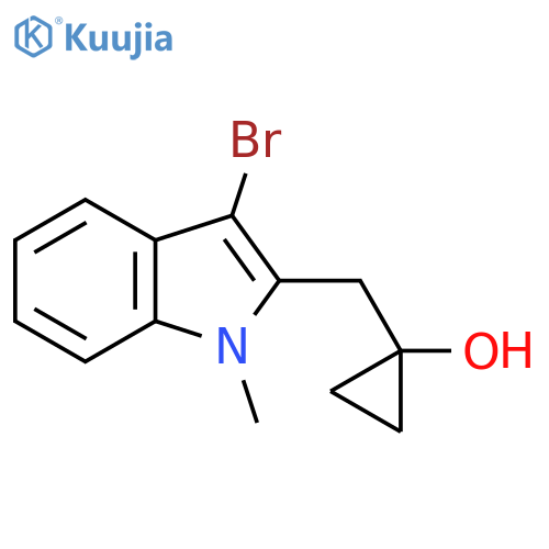 1-(3-bromo-1-methyl-1H-indol-2-yl)methylcyclopropan-1-ol structure