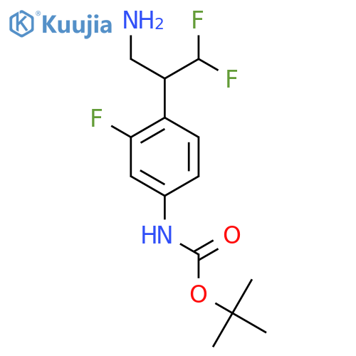 tert-butyl N-4-(3-amino-1,1-difluoropropan-2-yl)-3-fluorophenylcarbamate structure