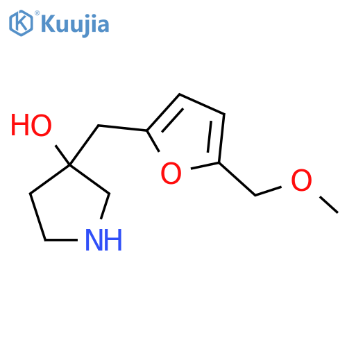 3-{5-(methoxymethyl)furan-2-ylmethyl}pyrrolidin-3-ol structure
