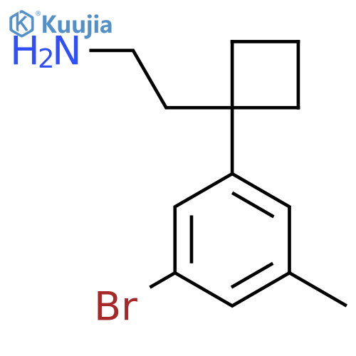 2-1-(3-bromo-5-methylphenyl)cyclobutylethan-1-amine structure