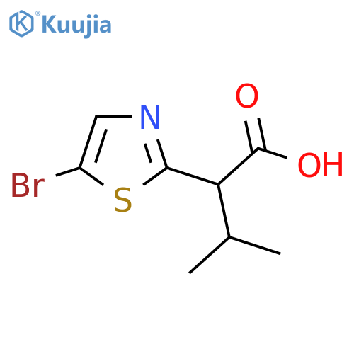 2-(5-bromo-1,3-thiazol-2-yl)-3-methylbutanoic acid structure