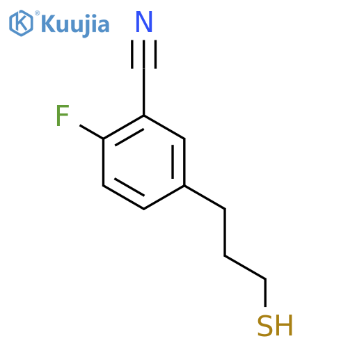 2-fluoro-5-(3-sulfanylpropyl)benzonitrile structure