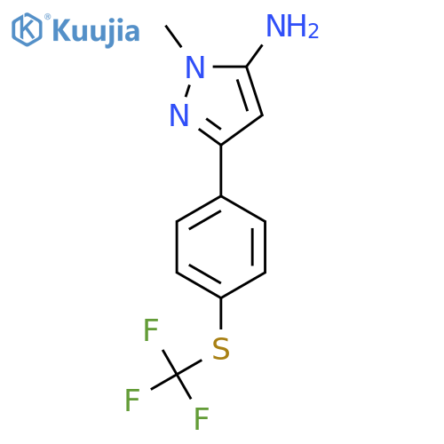 1-methyl-3-{4-(trifluoromethyl)sulfanylphenyl}-1H-pyrazol-5-amine structure