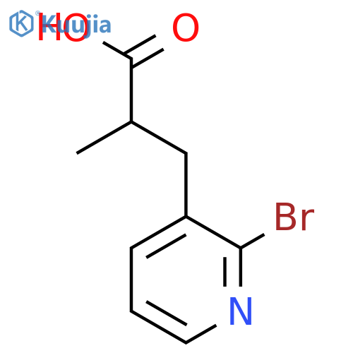 3-(2-bromopyridin-3-yl)-2-methylpropanoic acid structure