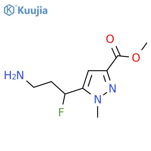 methyl 5-(3-amino-1-fluoropropyl)-1-methyl-1H-pyrazole-3-carboxylate structure