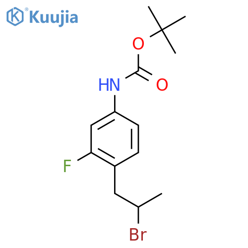 tert-butyl N-[4-(2-bromopropyl)-3-fluorophenyl]carbamate structure