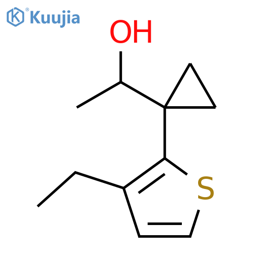 1-1-(3-ethylthiophen-2-yl)cyclopropylethan-1-ol structure
