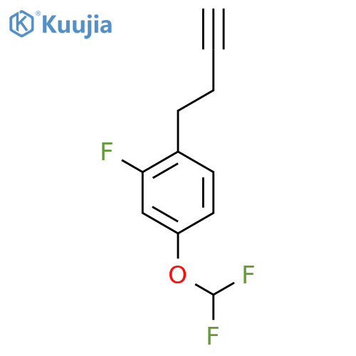 1-(but-3-yn-1-yl)-4-(difluoromethoxy)-2-fluorobenzene structure