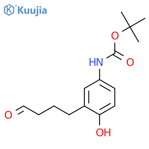 tert-butyl N-4-hydroxy-3-(4-oxobutyl)phenylcarbamate structure
