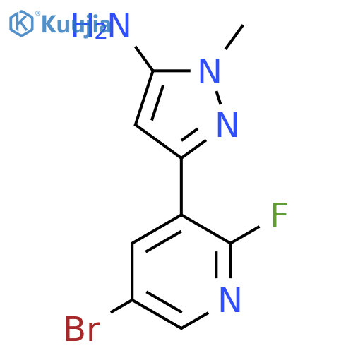 3-(5-bromo-2-fluoropyridin-3-yl)-1-methyl-1H-pyrazol-5-amine structure