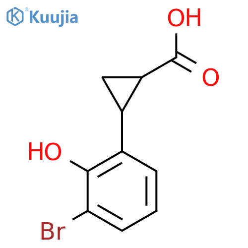 2-(3-bromo-2-hydroxyphenyl)cyclopropane-1-carboxylic acid structure