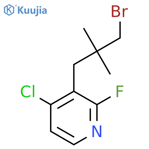 3-(3-bromo-2,2-dimethylpropyl)-4-chloro-2-fluoropyridine structure