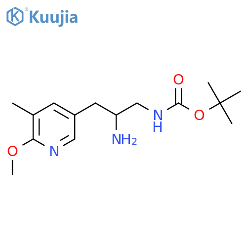 tert-butyl N-2-amino-3-(6-methoxy-5-methylpyridin-3-yl)propylcarbamate structure