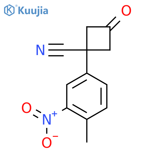 1-(4-methyl-3-nitrophenyl)-3-oxocyclobutane-1-carbonitrile structure