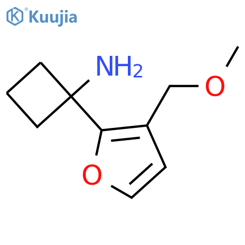 1-3-(methoxymethyl)furan-2-ylcyclobutan-1-amine structure