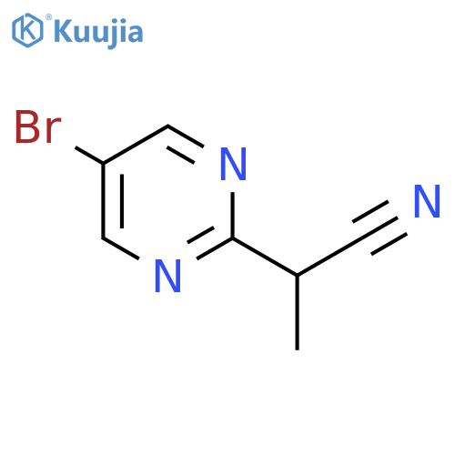 2-(5-bromopyrimidin-2-yl)propanenitrile structure