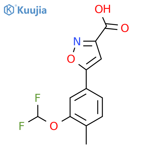 5-3-(difluoromethoxy)-4-methylphenyl-1,2-oxazole-3-carboxylic acid structure