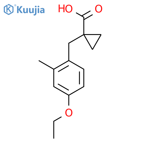 1-(4-ethoxy-2-methylphenyl)methylcyclopropane-1-carboxylic acid structure
