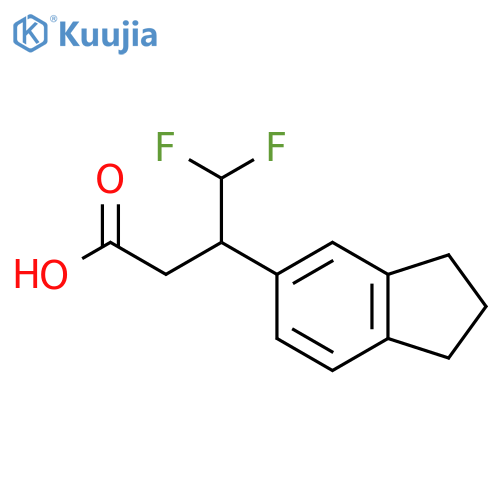 3-(2,3-dihydro-1H-inden-5-yl)-4,4-difluorobutanoic acid structure