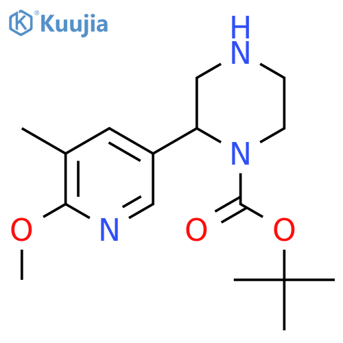 tert-butyl 2-(6-methoxy-5-methylpyridin-3-yl)piperazine-1-carboxylate structure
