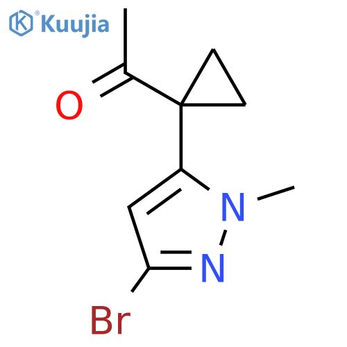 1-1-(3-bromo-1-methyl-1H-pyrazol-5-yl)cyclopropylethan-1-one structure