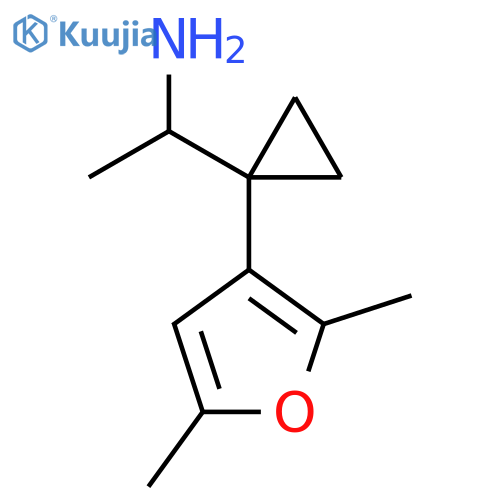 1-1-(2,5-dimethylfuran-3-yl)cyclopropylethan-1-amine structure