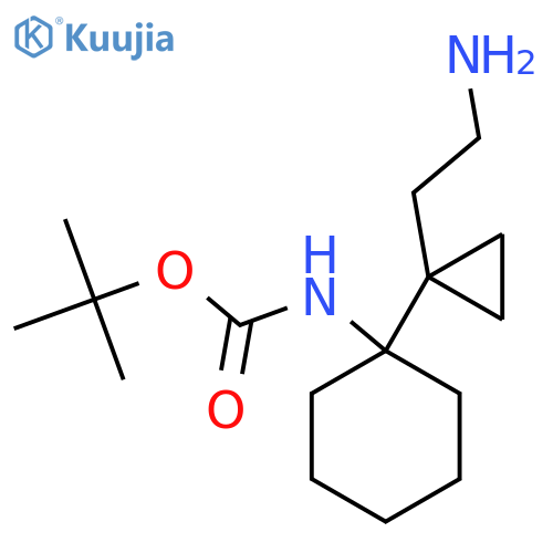 tert-butyl N-{1-1-(2-aminoethyl)cyclopropylcyclohexyl}carbamate structure