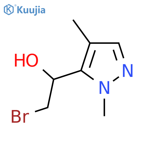 2-bromo-1-(1,4-dimethyl-1H-pyrazol-5-yl)ethan-1-ol structure